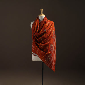 Kutch Bandhani Handwoven Neran Hand Embroidery Merino Wool Shawl 61