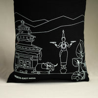 Black - North-East India's Iconic Symbols Cotton Canvas Tote Bag