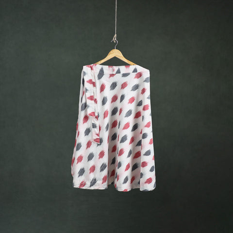 White - Pochampally Ikat Cotton Wrap Around Skirt 04