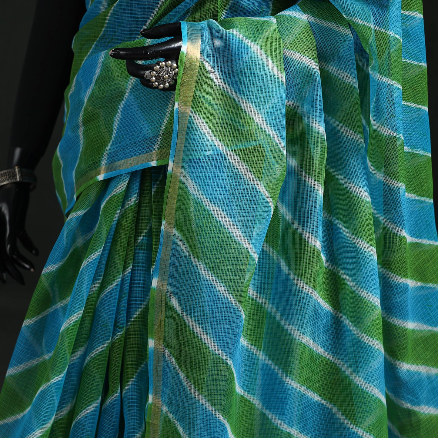 Tie-Dye Kota Doria Cotton Leheriya Saree 08