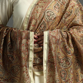  Pedana Kalamkari Block Printed Chanderi Silk Handloom Dupatta with Zari Border 64 Online at iTokri.com