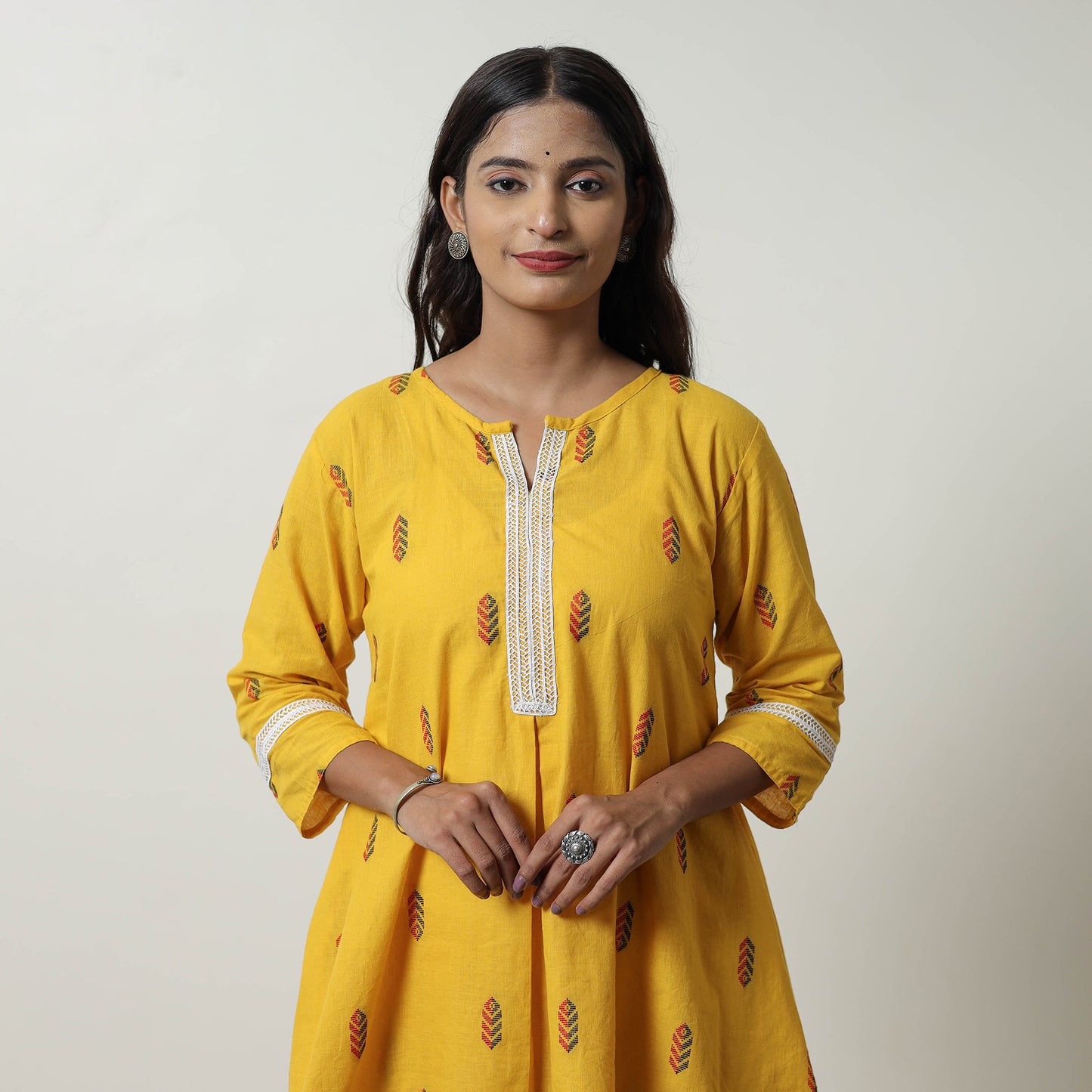 Yellow - Jacquard Cotton Co-Ord Set 07