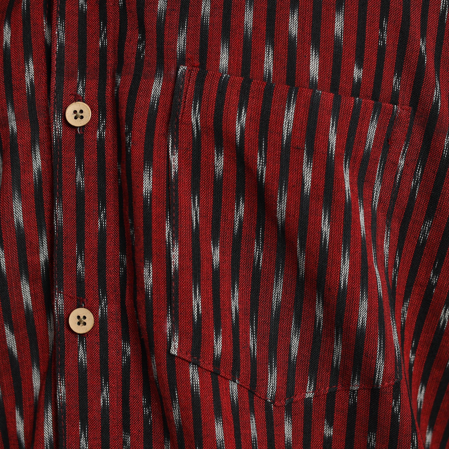 Buy Maroon Pochampally Ikat Weave Cotton Men Full Sleeve Shirt 24 Online at iTokri.com