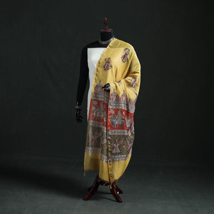 Mata Ni Pachedi Handpainted Natural Dyed Chanderi Silk Handloom Dupatta 01