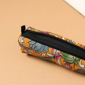  Yellow Handcrafted Quilted Cotton Pencil Pouch