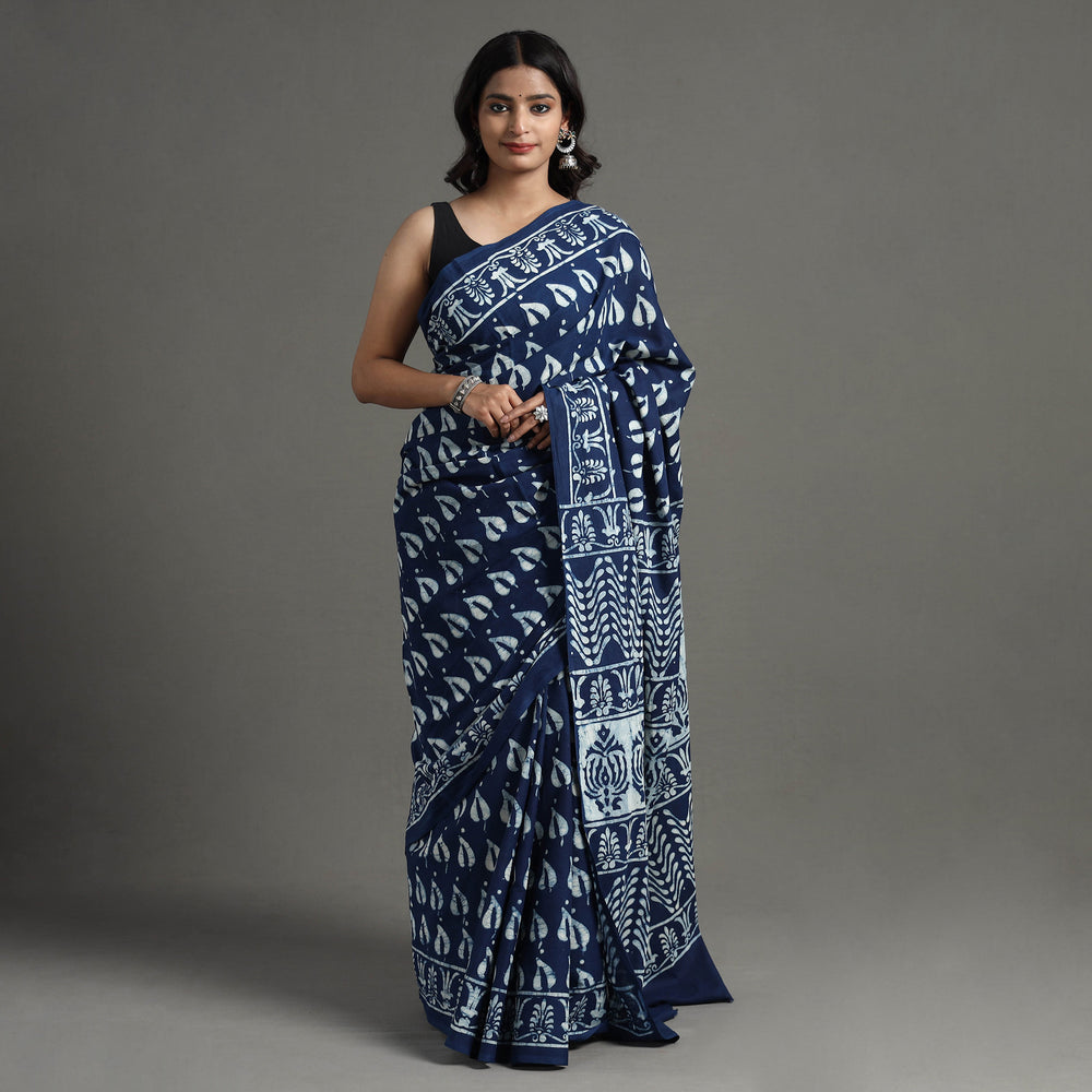 block printed saree