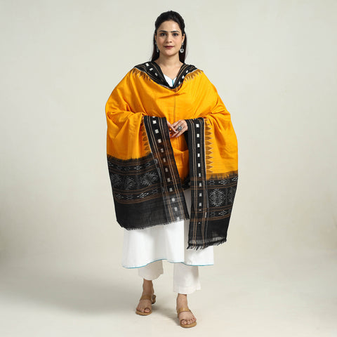 Yellow - Sambalpuri Ikat Weave Cotton Dupatta 32