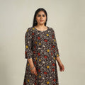 Buy Black Printed Cotton A-Line Kalamkari Kurta For Women