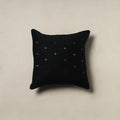Polka Dot Zari Buti Plain Cushion Cover (16 x 16 in) 14