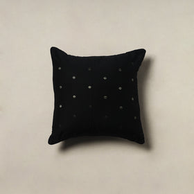 Polka Dot Zari Buti Plain Cushion Cover (16 x 16 in) 14