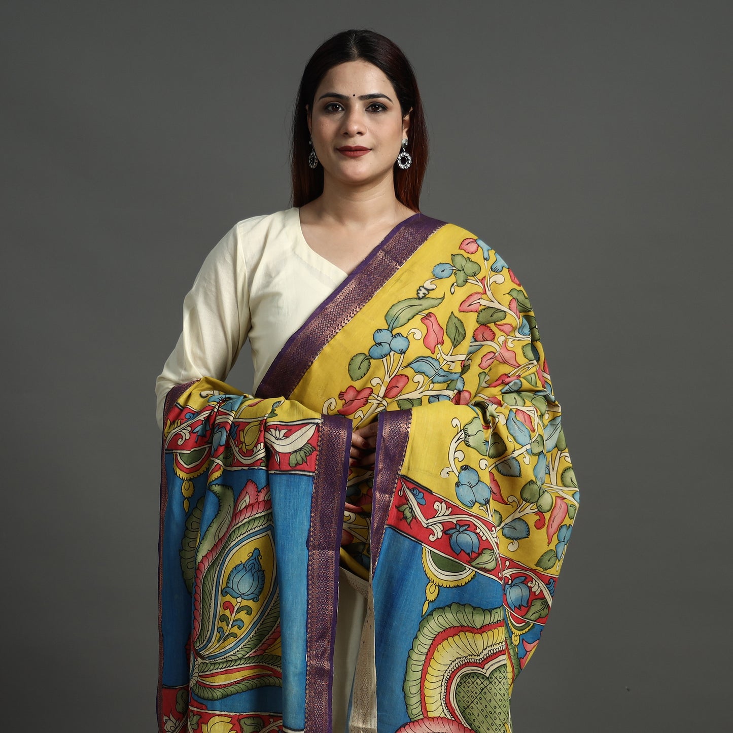 kalamkari handpainted dupatta