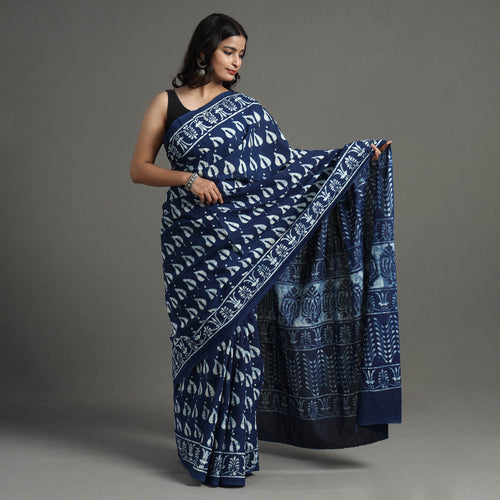 block printed saree