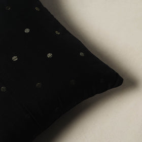 Polka Dot Zari Buti Plain Cushion Cover (16 x 16 in) 14