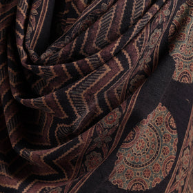 Ajrakh Hand Block Print Natural Dyed Handwoven Acrylic Wool Shawl 06