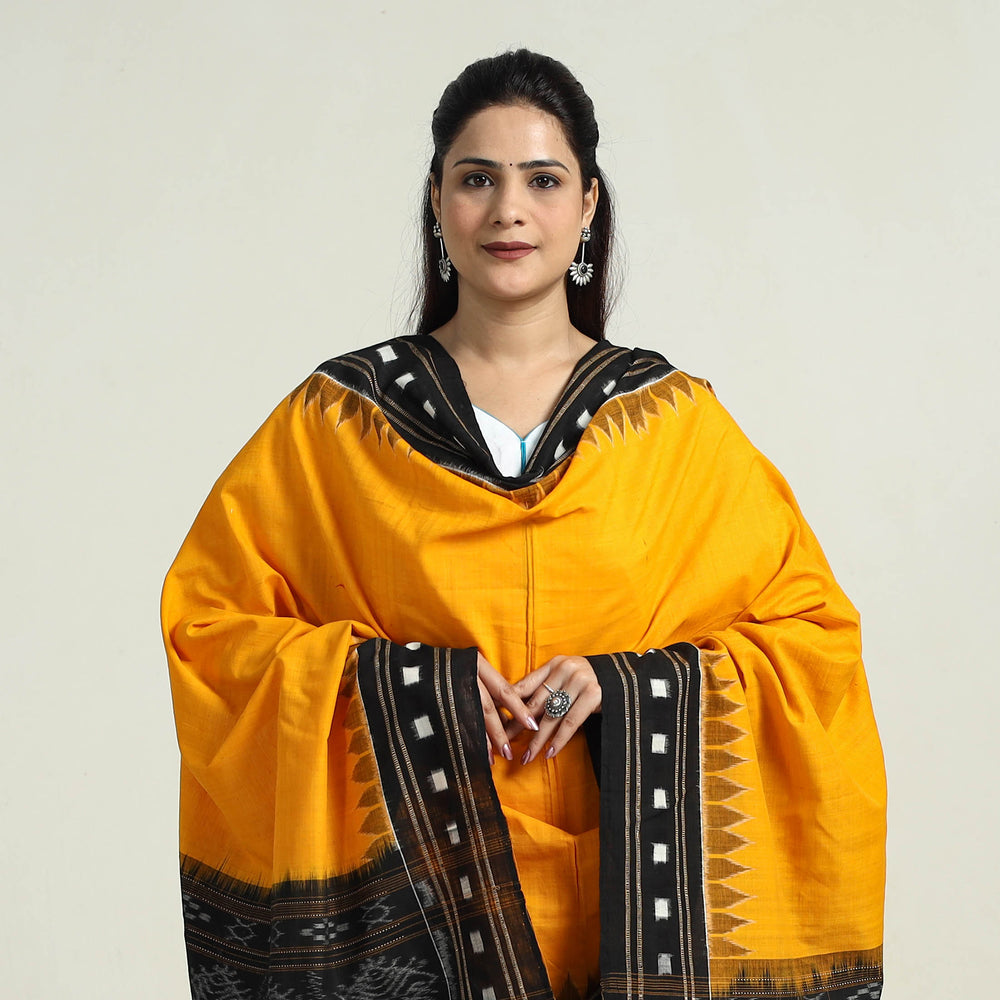 Yellow - Sambalpuri Ikat Weave Cotton Dupatta 32