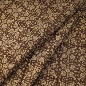 Brown Bagh Hand Block Print Natural Dyed Cotton Fabric