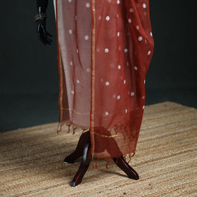 Kota Doria Cotton Embroidered Plain Dupatta 04