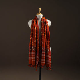 Kutch Bandhani Handwoven Neran Hand Embroidery Merino Wool Shawl 61