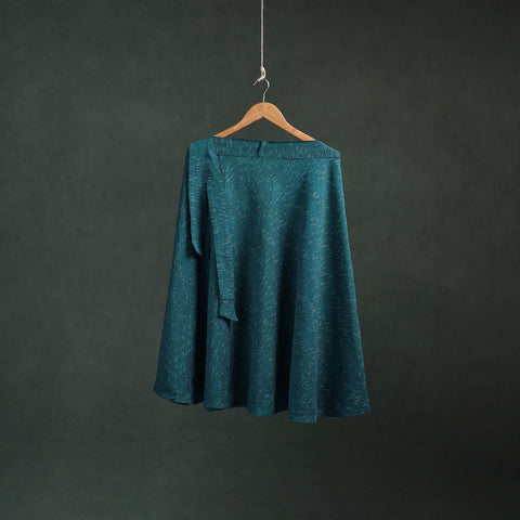 Blue - Pochampally Ikat Cotton Wrap Around Skirt 05