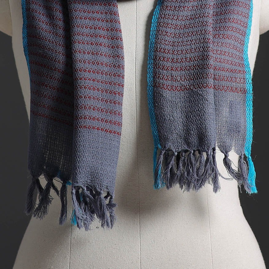 Grey - Kumaun Handwoven Pure Merino Wool Scarf 257