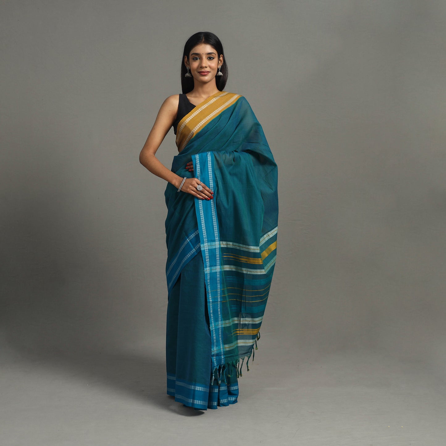 Green - Raat Rani Cotton Handloom Saree 05