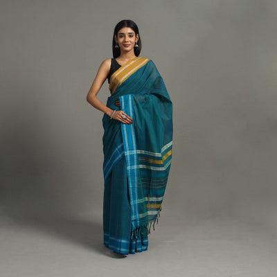 Green - Raat Rani Cotton Handloom Saree 05