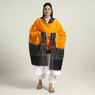 Yellow - Sambalpuri Ikat Weave Cotton Dupatta 33