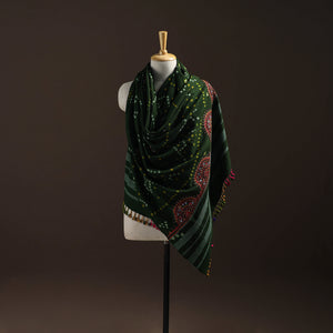 Kutch Bandhani Handwoven Neran Hand Embroidery Merino Wool Shawl 62