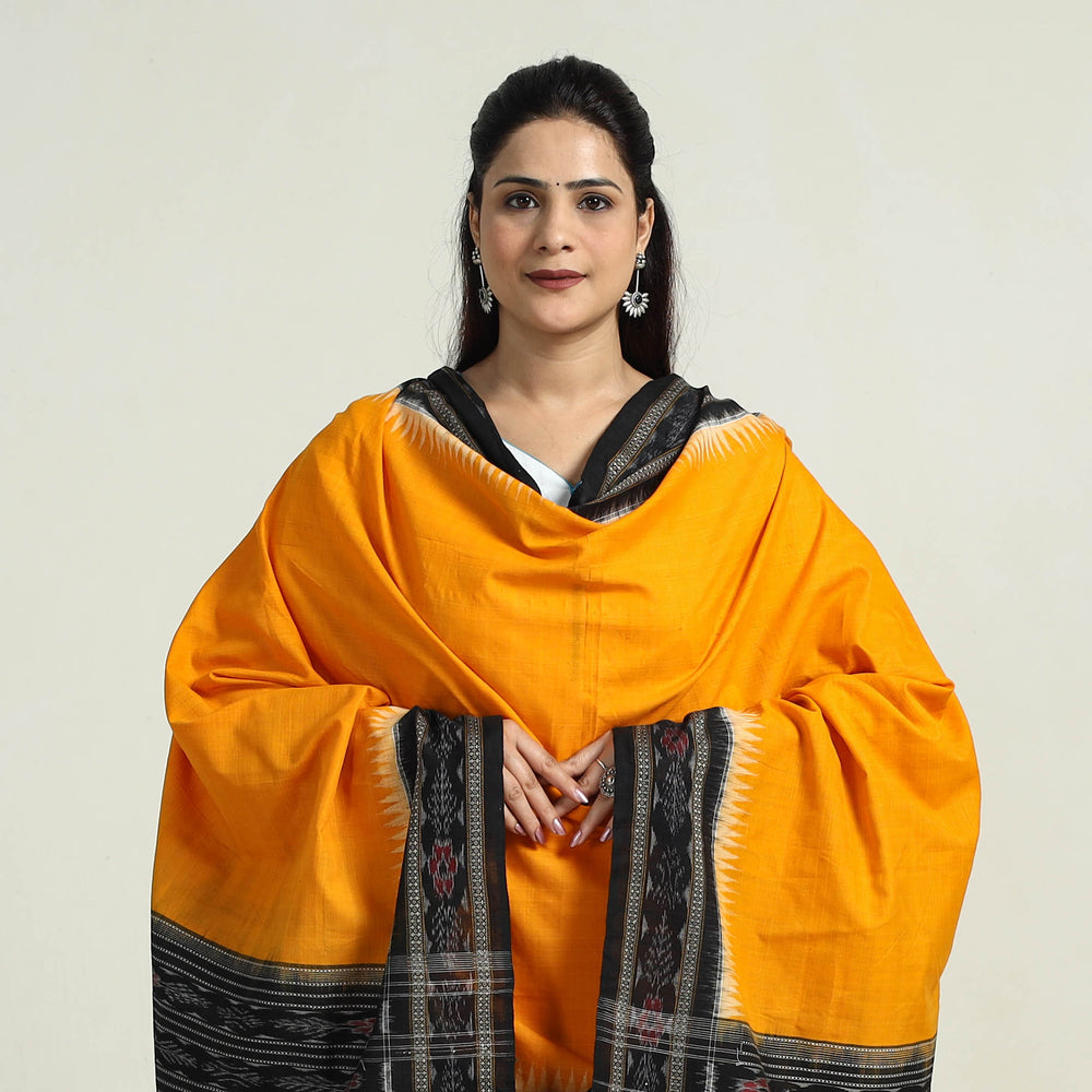 Yellow - Sambalpuri Ikat Weave Cotton Dupatta 33