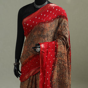 Kutch Tie-Dye Shibori Bandhani Cotton Saree with Blouse Piece 33