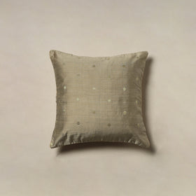 Polka Dot Zari Buti Plain Cushion Cover (16 x 16 in) 15
