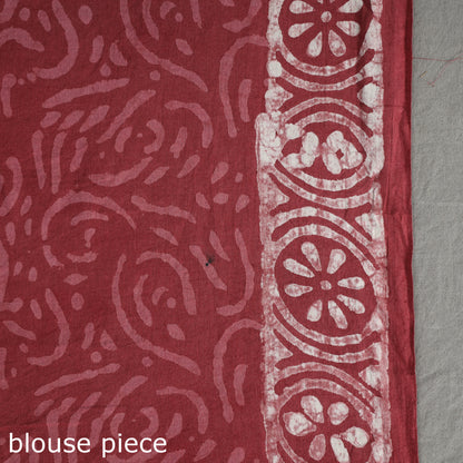 Maroon - Bagru Hand Block Printed Mul Cotton Natural Dyed Saree 11