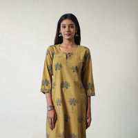 Yellow - Block Printed Cotton Straight Ajrakh Kurta 09