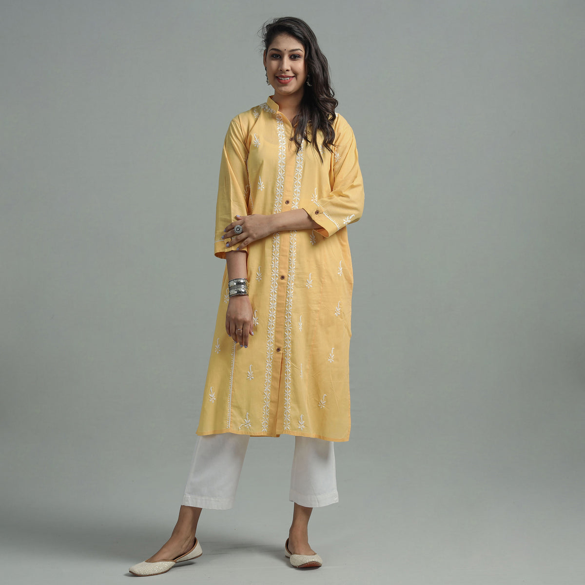 chikankari embroidered kurta