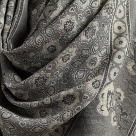 Ajrakh Hand Block Print Natural Dyed Handwoven Acrylic Wool Shawl 07