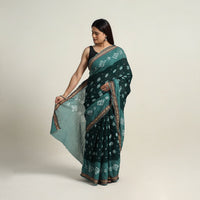 Green - Kutch Tie-Dye Cotton Bandhani Saree with Blouse Piece 24