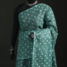 Bandhani Tie-Dye Kota Doria Cotton Saree 21