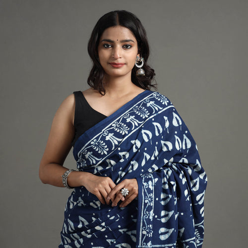 block printed saree