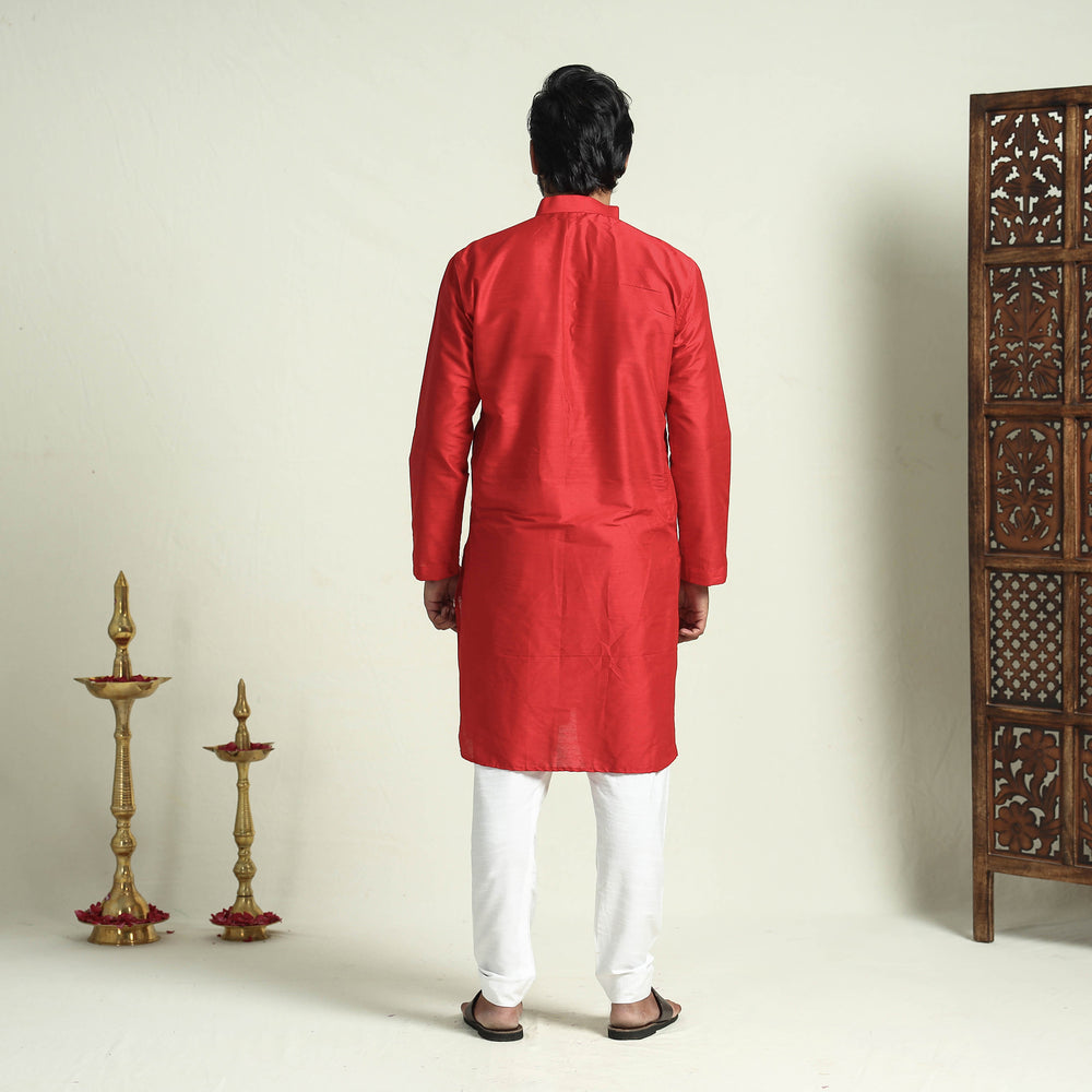 Plain silk men kurta