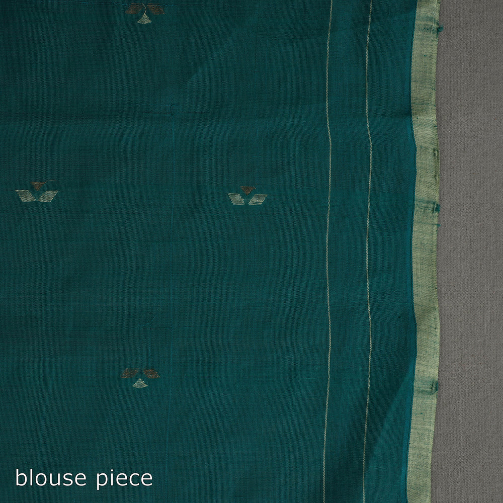 Green - Zari Tripatra Jamdani Cotton Handloom Saree 58