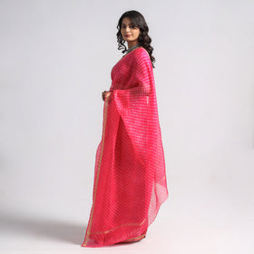 Buy Leheriya Tie-Dye Mothra Kota Doria Silk Saree Online at iTokri.com