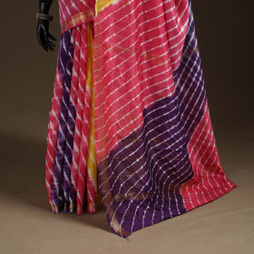 Chanderi Silk Leheriya Tie-Dye Saree with Zari Border 02