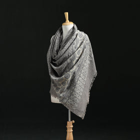 Ajrakh Hand Block Print Natural Dyed Handwoven Acrylic Wool Shawl 08