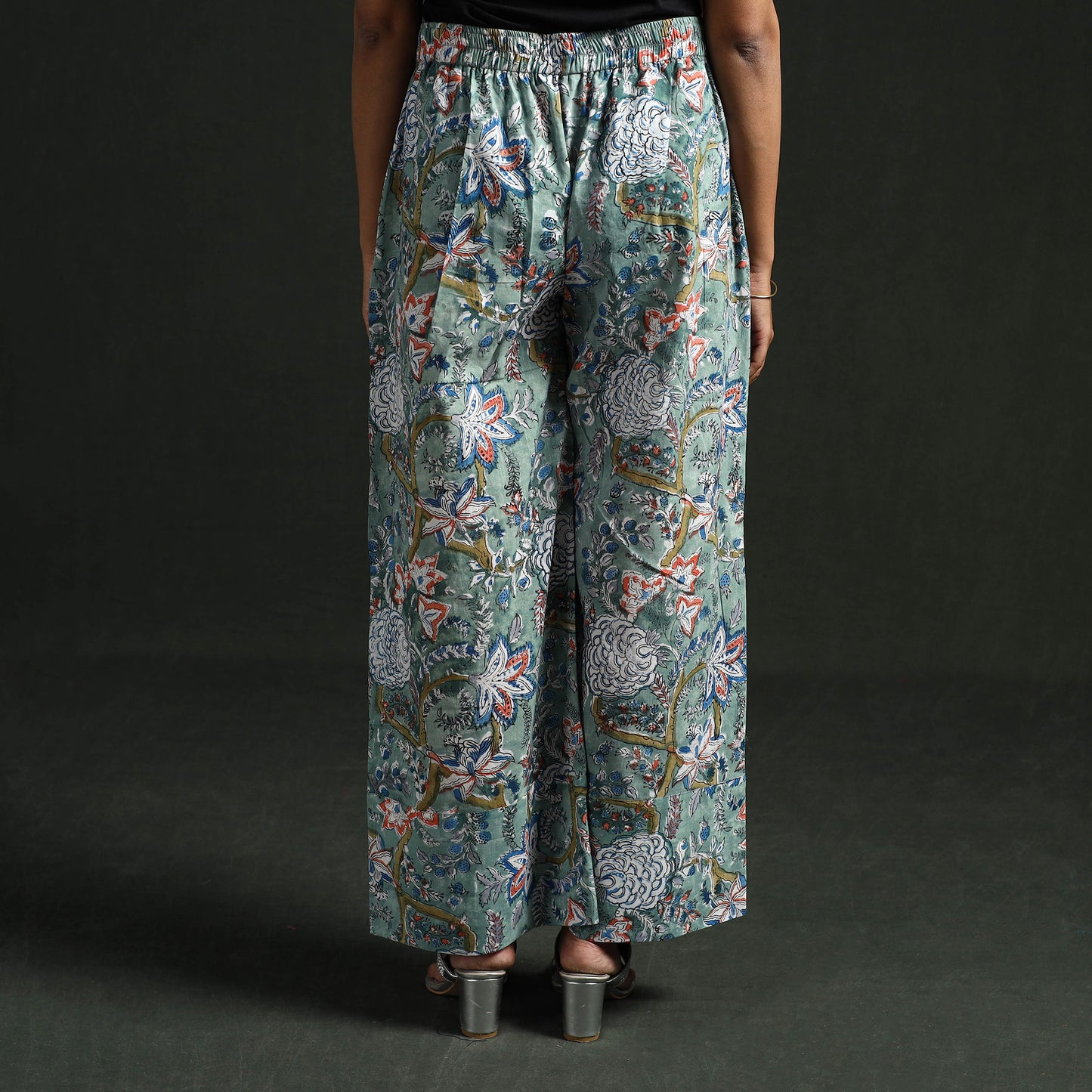 Sanganeri Hand Block Print Cotton Flared Palazzo 08