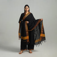 Black - Cotton Dharwad Kurta Set with Palazzo & Dupatta 07