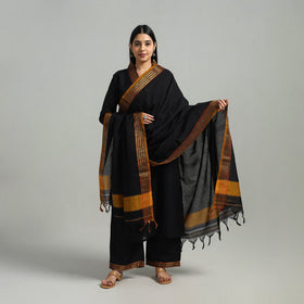 Buy Black Cotton Dharwad Kurta Set with Palazzo & Dupatta