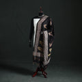 Black - Mata Ni Pachedi Handpainted Natural Dyed Chanderi Silk Handloom Dupatta 03