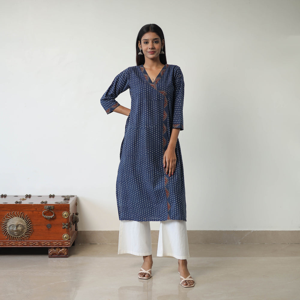 Block Printed Cotton Straight Ajrakh Kurta 38