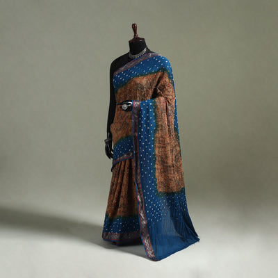 Kutch Tie-Dye Shibori Bandhani Cotton Saree with Blouse Piece 34
