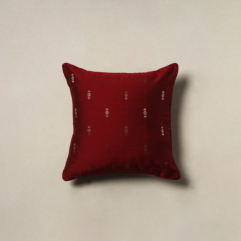 Polka Dot Zari Buti Plain Cushion Cover (16 x 16 in) 16